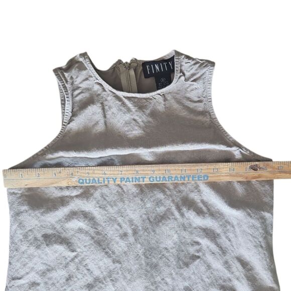 Finity Linen Jacket & Dress Set Women’s Size 8 Neutral Minimalist 2 Piece Outfit - Picture 15 of 16